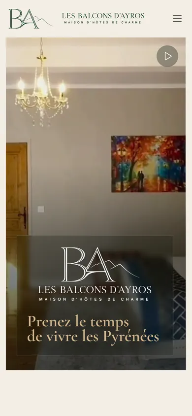 Le site des Balcons d'Ayros sur téléphone